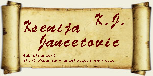 Ksenija Jančetović vizit kartica